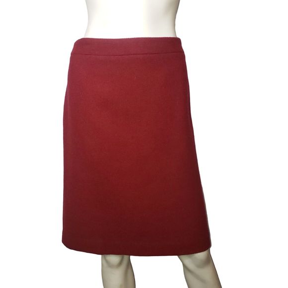 J. Crew Mercantile Cranberry Red Wool Straight Skirt Womens Size 14 - Picture 7 of 7